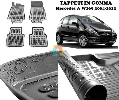 MERCEDES CLASSE A W169 2004-2012 TAPPETINI AUTO GOMMA - TAPPETI TOP QUALITA -1-