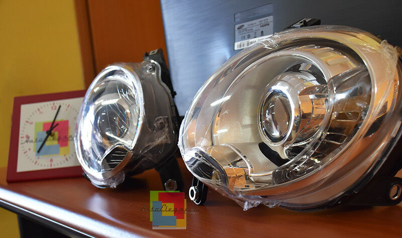 FARI ANTERIORI LENTICOLARI H7 PER FIAT 500 DAL 2007 + KIT XENON LED
