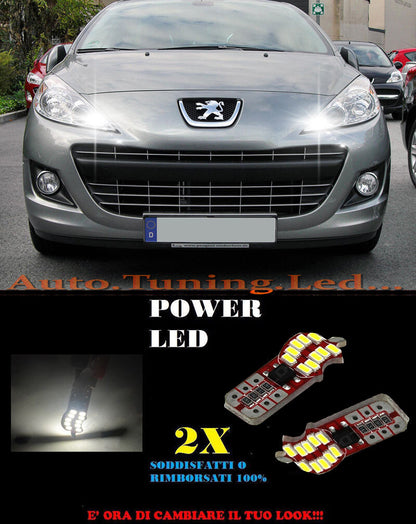 LUCI POSIZIONE PEUGEOT 207 06-12 CANBUS T10 BIANCO 20 LED SUPER QUALITA