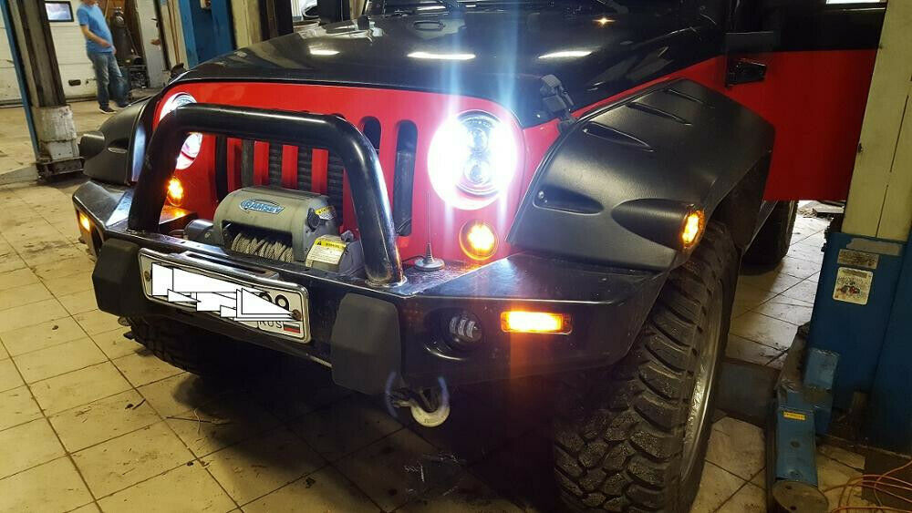JEEP WRANGLER JK 2007-2016 FARI ANTERIORI LED - CON LUCI DIURNE BIANCO 6000K