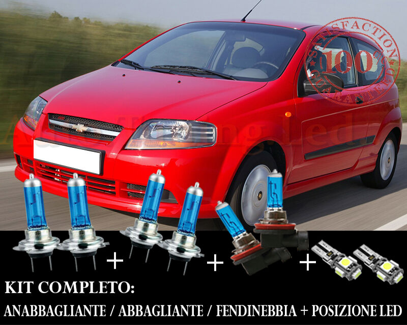 CHEVROLET KALOS SET COMPLETO LAMPADE BLU XENON + POSIZIONE A LED AUTOELEGANCERICAMBI