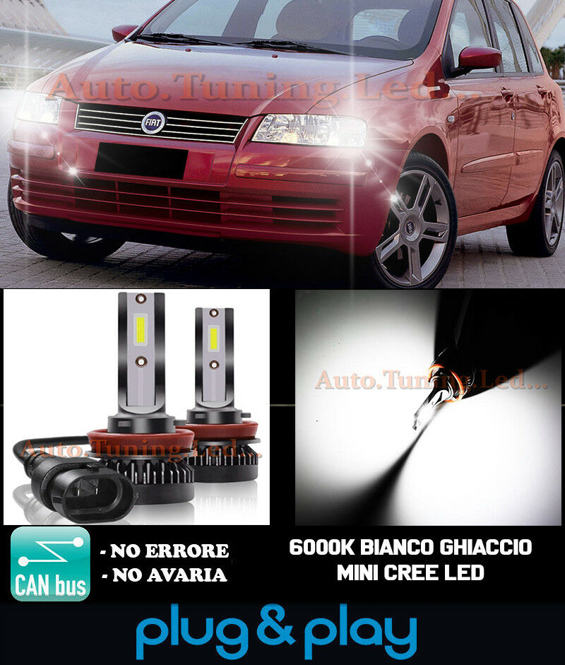 LAMPADE FENDINEBBIA A LED CREE FIAT STILO CAMBUS BIANCO GHIACCIO 8000LM