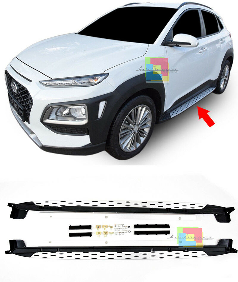 PEDANE LATERALI TOP QUALITA&apos; PER HYUNDAI KONA 2017 IN POI SOTTOPORTA ANTISCIVOLO