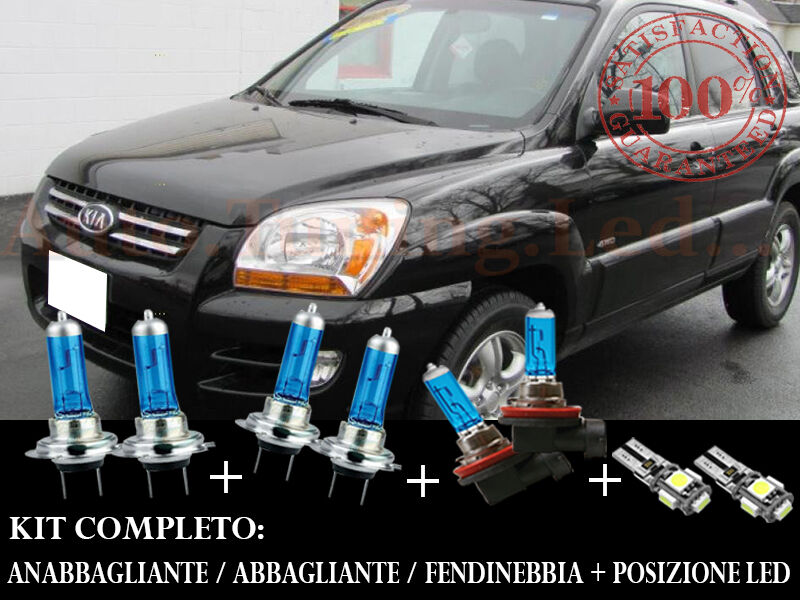 KIA SPORTAGE 2004-2010 SET COMPLETO LAMPADE BLU XENON + POSIZIONE A LED