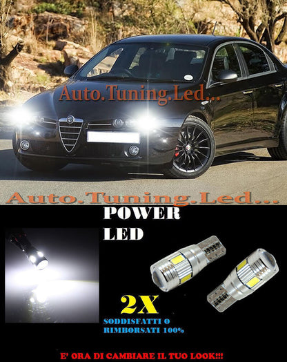 LUCI POSIZIONE ALFA ROMEO 159 CANBUS T10 BIANCO 6 LED SUPER QUALITA