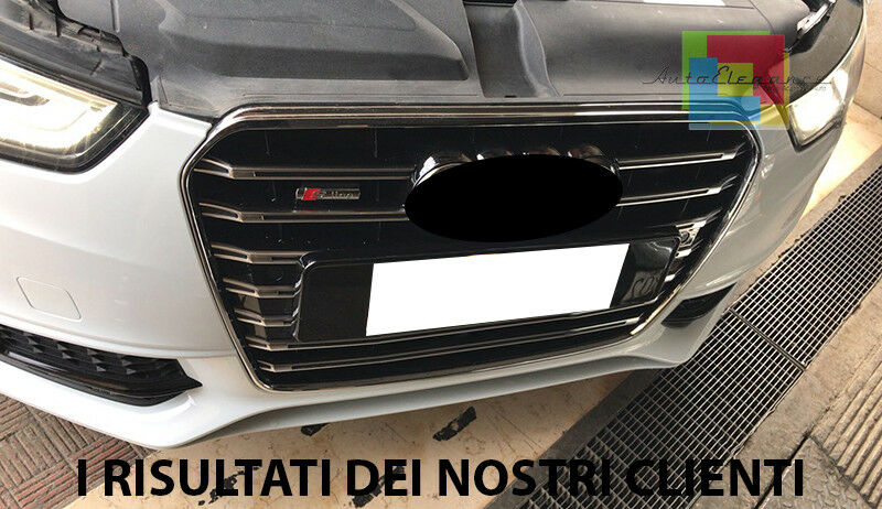 GRIGLIA ANTERIORE AUDI A4 B8 2012-2015 CALANDRA NERA LOOK S4 PROFILI CROMATI