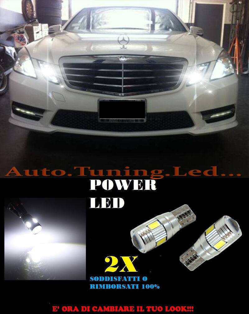 LUCI POSIZIONE MERCEDES CLASSE E W212 CANBUS T10 BIANCO 6 LED SUPER QUALITA