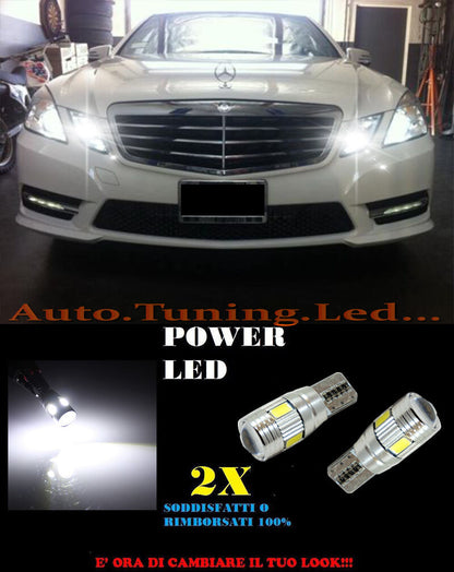 LUCI POSIZIONE MERCEDES CLASSE E W212 CANBUS T10 BIANCO 6 LED SUPER QUALITA