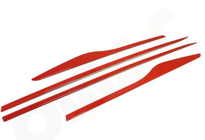 MODANATURE ADESIVE PER RENAULT CLIO 4 IV 2012+ CORNICI ROSSE ACCIAIO INOX .