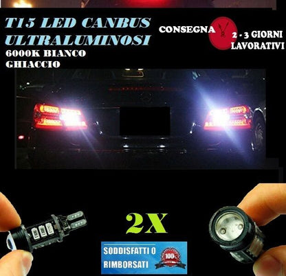 AUDI A5 CABRIO 6000K LAMPADE RETROMARCIA A LED T15 W16W CANBUS NO ERROR AUTOELEGANCERICAMBI