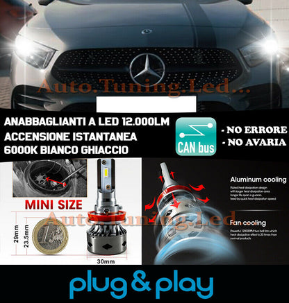 MERCEDES A-CLASS W177 INSTANT NO FAILURE LED LOW BEAM HEADLIGHTS 12,000LM