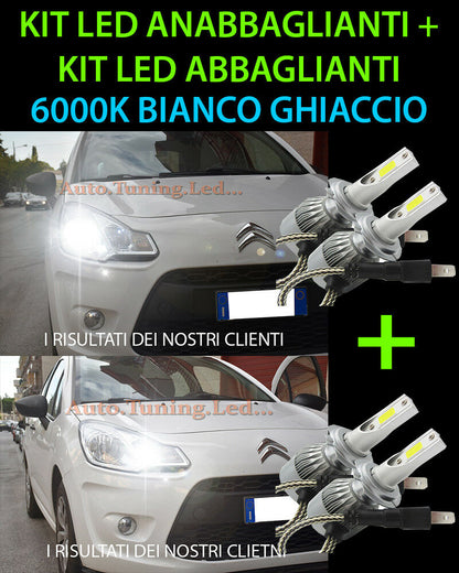 KIT LED LAMPADE ABBAGLIANTI & ANABBAGLIANTI PER CITROEN C3 2009-2015 -.