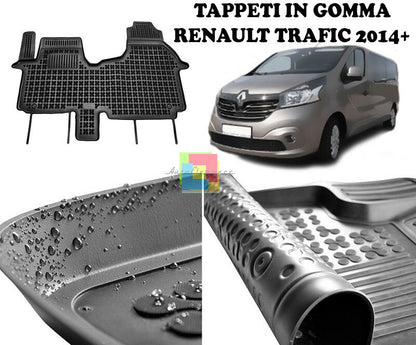 RENAULT TRAFIC 2014 IN POI TAPPETINI AUTO IN GOMMA - TAPPETI TOP QUALITA -1-