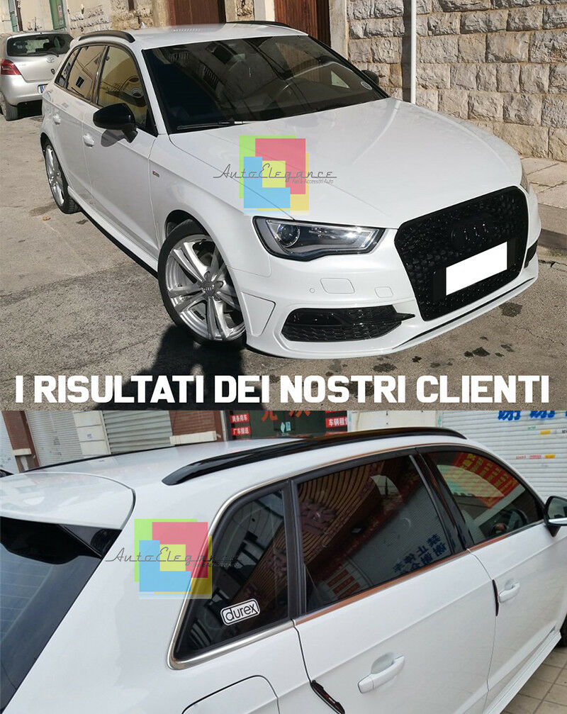 BARRE SUL TETTO PER AUDI A3 8V SPORTBACK 2012+ MANCORRENTI ALLUMINIO NERO AUTOELEGANCERICAMBI