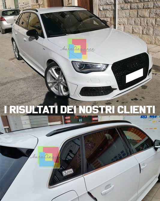 BARRE SUL TETTO PER AUDI A3 8V SPORTBACK 2012+ MANCORRENTI ALLUMINIO NERO AUTOELEGANCERICAMBI