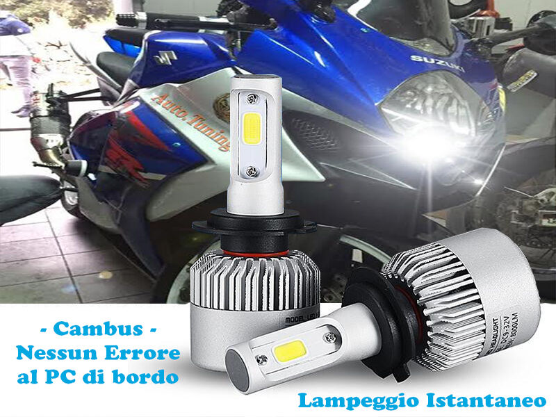 LAMPADE MOTO H4 ANABBAGLIANTI ABBAGLIANTI LED ISTANTANEO 1 PEZZO 6000K