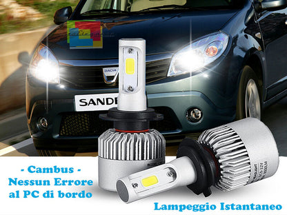 LAMPADE ABBAGLIANTI ANABBAGLIANTI LED DACIA SANDERO 08-13 ISTANTANEO 6000K CREE