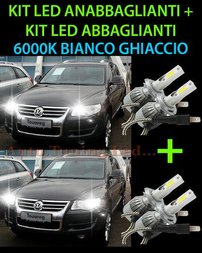 KIT LED LAMPADE ABBAGLIANTI & ANABBAGLIANTI PER VW TOUAREG 2002-2010 -.