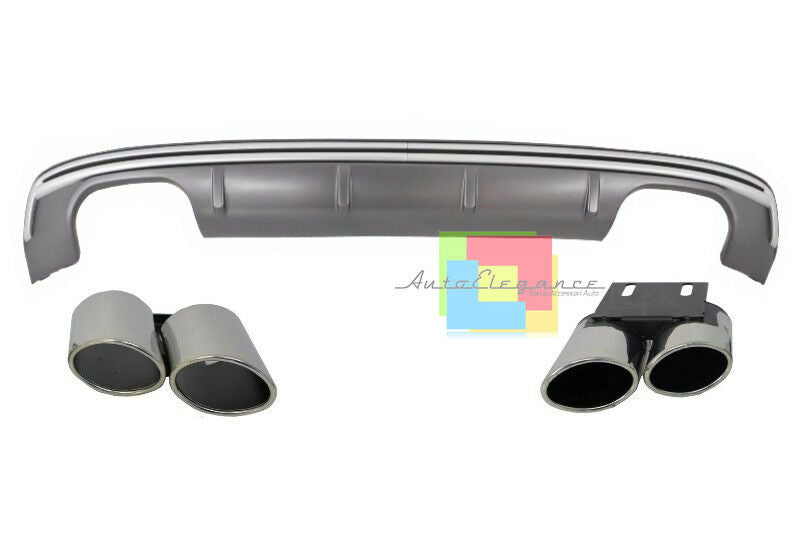 SOTTO PARAURTI AUDI A3 8V SPORTBACK 2012-2015 DIFFUSORE S3 & TERMINALI CROMATI