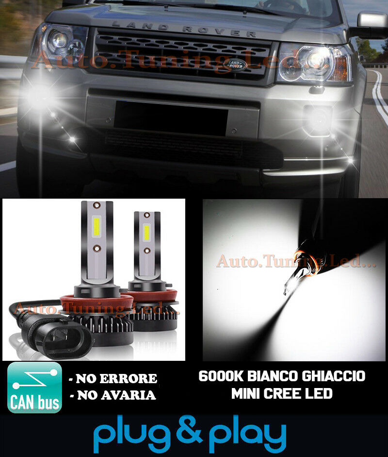 LAMPADE FENDINEBBIA A LED CREE LAND ROVER FREELANDER II GHIACCIO 8000LM