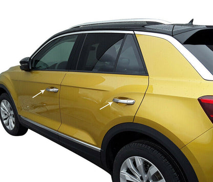 VW T-ROC T ROC 2017+ MODANATURA MANIGLIE CROMATE INOX ADESIVE 3M