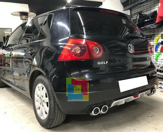VW GOLF 5 V 03-08 SOTTO PARAURTI POSTERIORE DIFFUSORE QUATTRO TERMINALI ABS -