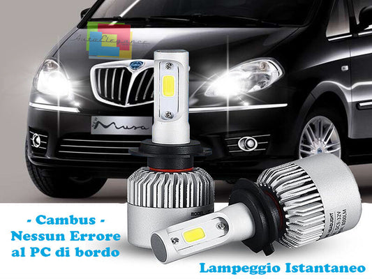 LAMPADE ABBAGLIANTI LED LANCIA MUSA 04-12 LAMPEGGIO ISTANTANEO 6000K CREE