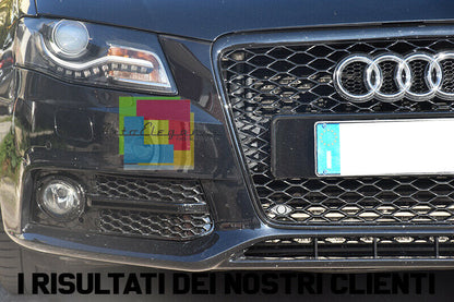AUDI A4 B8 2008-2012 GRIGLIE FENDINEBBIA NERE DETTAGLI NERI RS4 S4 IN ABS / AUTOELEGANCERICAMBI