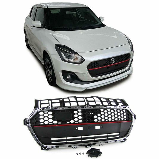 GRIGLIA ANTERIORE SUZUKY SWIFT AZ 2017+ CALANDRA NIDO D&apos;APE BORDO CROMATO -.