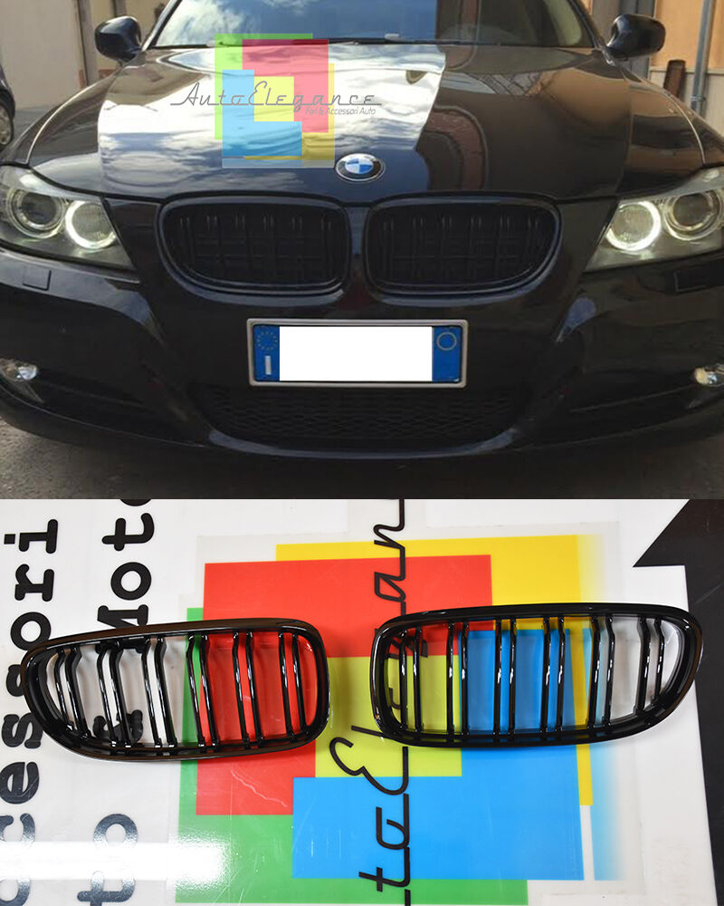 GRIGLIA ANTERIORE M3 PER BMW SERIE 3 E90 E91 2008-2011 RESTYLING LCI DOPPIA LAMA