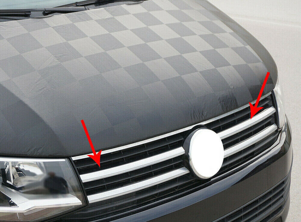 VW T6 TRANSPORTER CARAVELLE MODANATURA ANTERIORE GRIGLIA CROMATA ADESIVA INOX