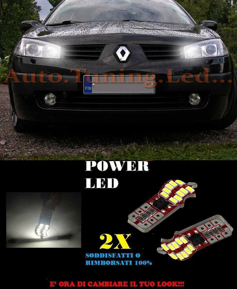 LUCI POSIZIONE RENAULT MEGANE 2 2002-2009 T10 BIANCO 20 LED SUPER QUALITA