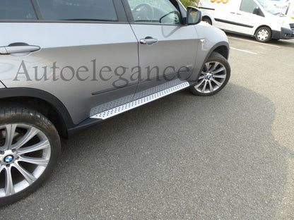 PEDANE LATERALI BMW X5 E70 2007 AL 2013 SOTTOPORTA IN ALLUMINIO / ABS