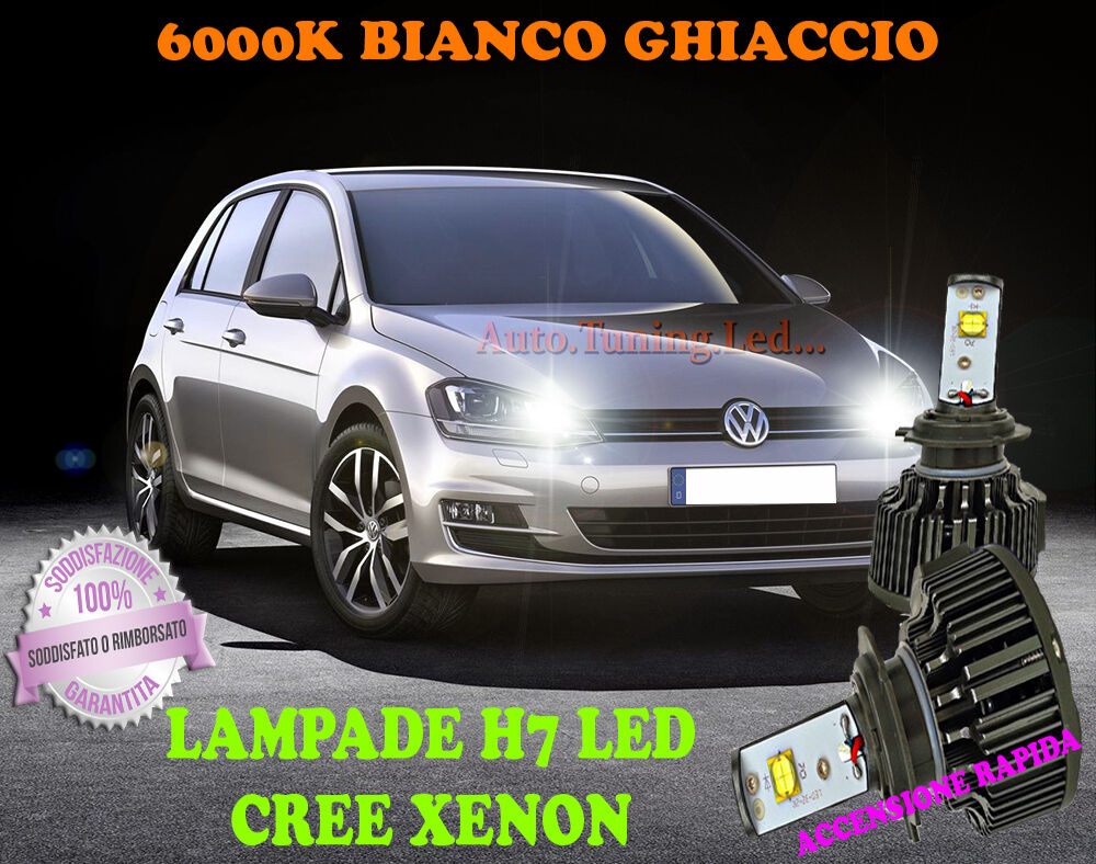 VW GOLF MK7 VII LAMPADE H7 CREE XENON ABBAGLIANTI 6000K BIANCO RAPIDO