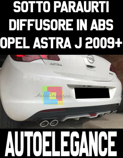 SOTTO PARAURTI POSTERIORE OPEL ASTRA J 2009+ DIFFUSORE QUATTRO TERMINALI ABS -