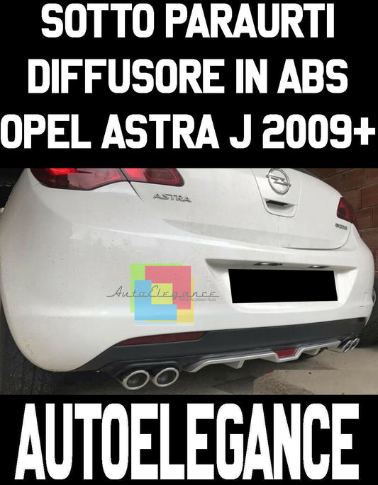 UNDER REAR BUMPER OPEL ASTRA J 2009+ DIFFUSER FOUR TIP ABS -