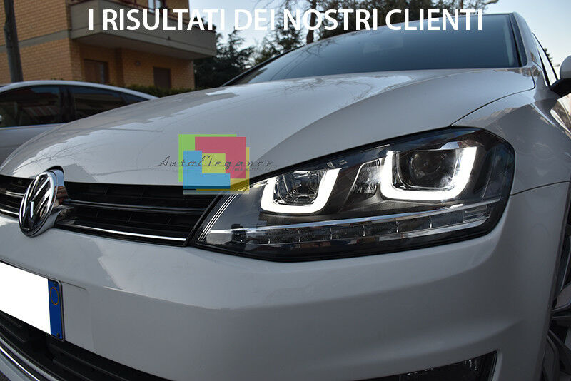 VW GOLF 7 VII DAL 2012+ FARI ANTERIORI LED DIURNE U FANALI FRECCIA DINAMICA